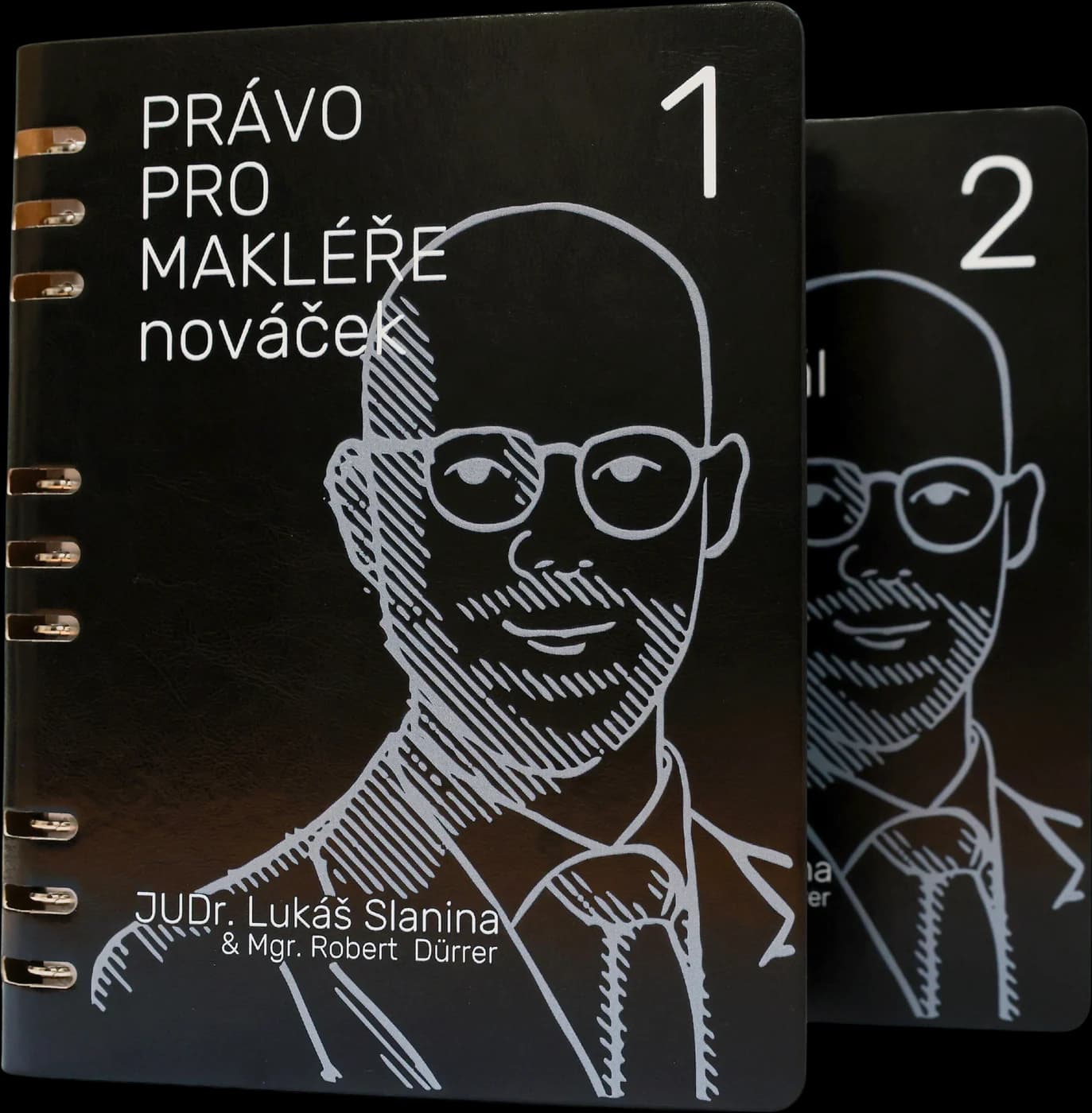 Kniha Právo pro makléře, 1. díl Nováček a 2. díl Profesionál v kroužkové vazbě